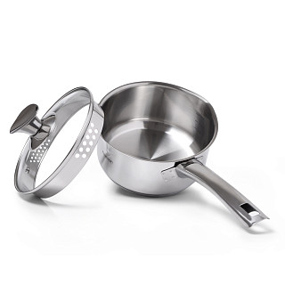 Кauss ELEGANCE 16x8 см/1600 ml ar stikla vāku (nerūsējošais tērauds)