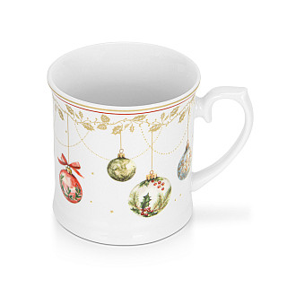 Krūze CHRISTMAS BALLS 450 ml (jaunais kaula porcelāns)