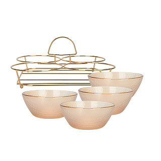 Set of bowls 4 pcs. in a metal stand, art. 16395
