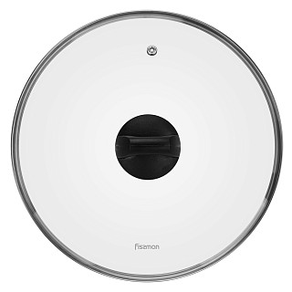 Glass lid 28 cm, black