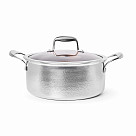 Katls HERITAGE PRO 24x11 cm / 4,7 L ar stikla vāku (nerūsējošais tērauds ar pretpiedeguma pārklājumu)