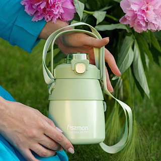 Double wall vacuum flask 800 ml green (stainless steel), art. 9863
