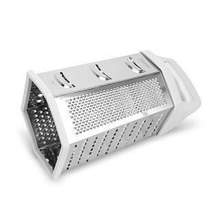 Grater 24cm six-sided (stainless steel + plastic)