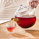 Tējkanna 1500 ml ar tērauda filtru (stikls)
