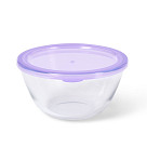 Миска с пластиковой крышкой 21x10см / 2,1л (стекло)