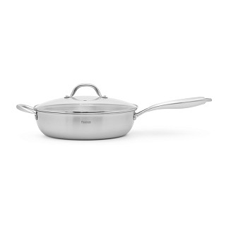 Deep frying pan AETERNUM 28х7.5 cm with glass lid (stainless steel)