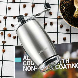 Manual coffee grinder 16 cm (ABS body with stainless steel shell, ceramic grinder), art.8252