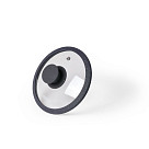 Lid ARCADES 16 cm with DARK GREY marble silicone rim (glass), art. 9916