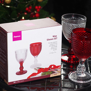 Vīna glāžu komplekts 280 ml x 2gab. (stikls), art 19039 Vīna glāžu komplekts 280 ml x 2gab. (stikls), art 19039