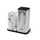 Kitchen knife and utensil organizer 11x11x23 + 11x11x17 cm, color MARBLE (plastic)