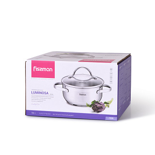 Stockpot LUMINOSA 26x13.5 cm / 7.1 LTR with glass lid (stainless steel)