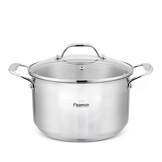 Stockpot PLATINO 24x13.5 cm / 5.7 LTR with glass lid (stainless steel)