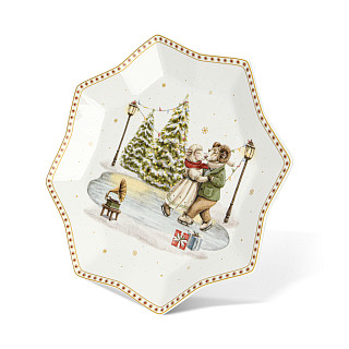 Daudzstūra formas šķīvis MIRACLE 27 cm (jaunais kaula porcelāns)