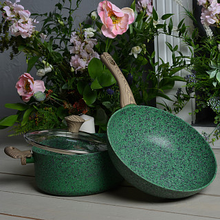 Wok panna MALACHITE 24x7 cm (alumīnijs)