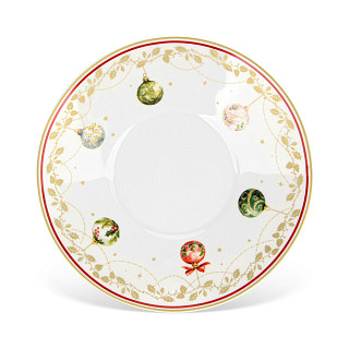 Krūzīšu komplekts CHRISTMAS BALLS 90 ml ar apakštasītēm, 2 gab. (jaunais kaula porcelāns)