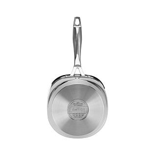 Sauce pan EXCLUSIVE PRO 16x8 cm / 1,5 LTR with glass lid (stainless steel)