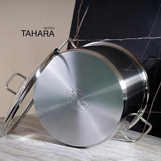 Кастрюля TAHARA 26x17см / 9л со стеклянной крышкой (нерж.сталь)