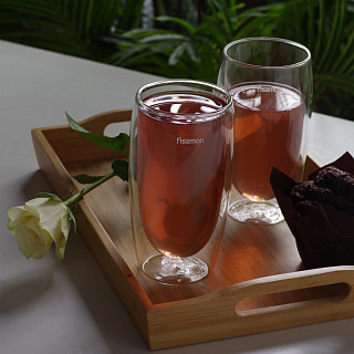 Cup set 2pcs FRAPPE 350 ml double wall glass (borosilicate glass)