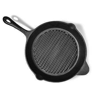 Grill pan 30x6.3 cm with helper handle (cast iron)