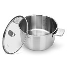 Stockpot PREMIUM ONE 24x13 cm / 5.4 LTR with glass lid (stainless steel)