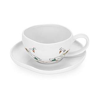Krūze BON APPETIT 220 ml ar apakštasīti (porcelāns)