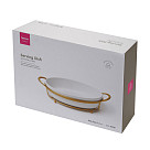 Serving dish 36.2x23.2х7.3 cm with metal stand (porcelain)