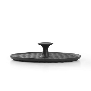 Round grill press 24cm with bakelite knob (cast iron)