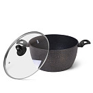 Stockpot MAGNA 30x15 cm / 9.15 LTR with glass lid with induction bottom (aluminium with non-stick coating)