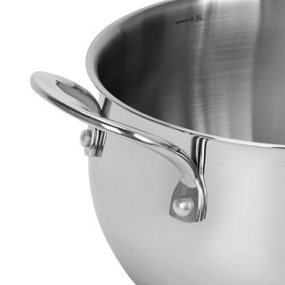 Casserole Vita 4.5 l with glass lid (stainless steel)