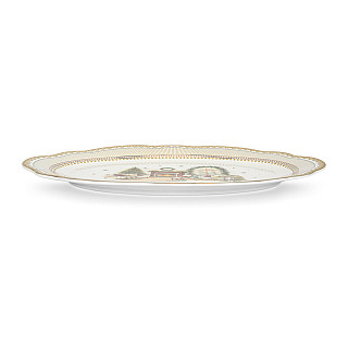 Ovāls šķīvis CHRISTMAS EVE 35x25 cm, zelta krāsā (jaunais kaula porcelāns)