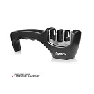 3 step knife sharpener 21x5x7 cm BLACK (ceramic, carbide, diamond)