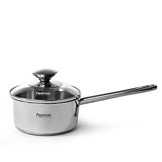 Saucepan BAMBINO 12x6.0 cm / 0,6 LTR with glass lid (stainless steel)