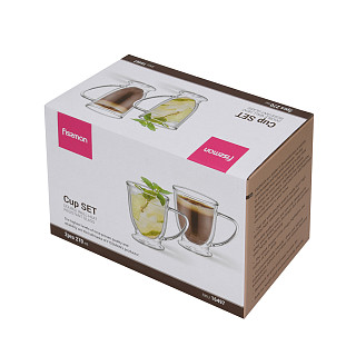 2 dvigubų sienelių puodelių rinkinys 270 ml