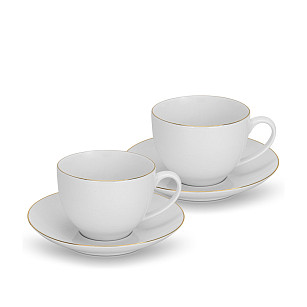 Puodeliai su lėkštutėmis 270 ml / 4 vnt Floree (porcelianas)