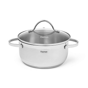 Stockpot LUMINOSA 26x13.5 cm / 7.1 LTR with glass lid (stainless steel)
