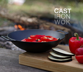 Čuguna Wok panna ar vāku 30,6 x8 сm/3,1 l