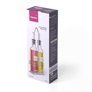 Buteliuku rinkinys aliejui ir actui ant padeklo 250 ml (stiklas), art. 6518