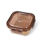 Maisto saugojimo indas 13x13x5 cm / 520 ml su dangčiu (stiklas)