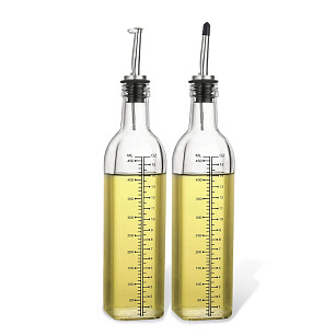 Buteliukų rinkinys aliejui ir actui 2x500 ml (stiklinis)