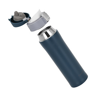 Double wall vacuum travel mug 450 ml Blue color (stainless steel), art. 9878