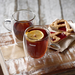 Cup set 2pcs RAF 300 ml double wall glass (borosilicate glass)