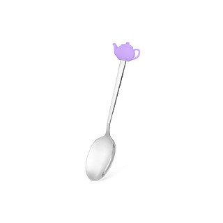 Tea spoon with silicone TEA POT figure (stainless steel)