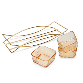 Set of bowls 3 pcs. in a metal stand, art. 16392