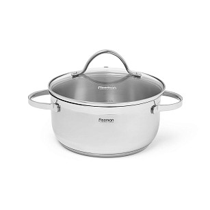 Stockpot LUMINOSA 24x11.5 cm / 5.1 LTR with glass lid (stainless steel)