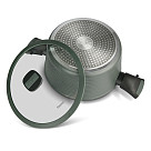Stockpot BRILLIANT 24x12 cm / 4.5 LTR with detachable handles and glass lid (aluminum with non-stick coating)