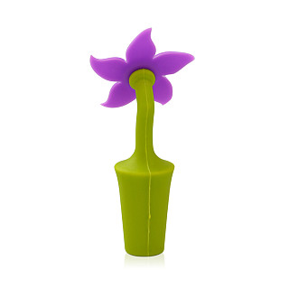 Bottle stopper FLOWER 9 cm (silicone) (24 pcs per PVC tube)