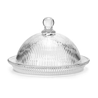 Cheese serving dish 13.7x9.8 cm with lid (glass)