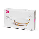 Serving dish 34.2x18.7х6.5 cm with metal stand (porcelain)