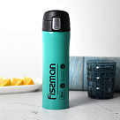 Double wall vacuum travel mug 450 ml Aquamarine color (stainless steel), art. 9880