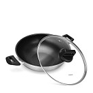 Wok keptuvė STEEL PRO 28x8.5cm / 3.54l nerūdijantis plienas su nepridegančia danga